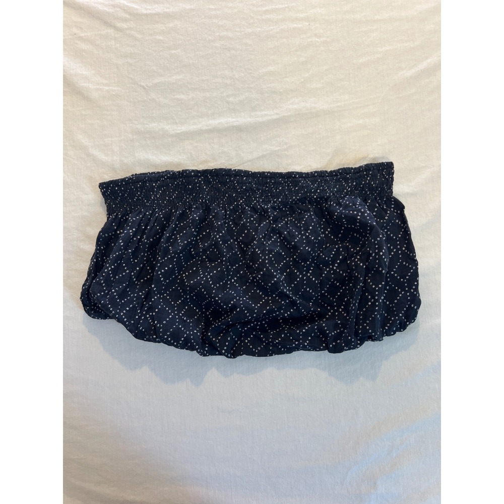 Universal Thread Navy Blue Geometric Dot Smocked Strapless Tube Top XXL NWT